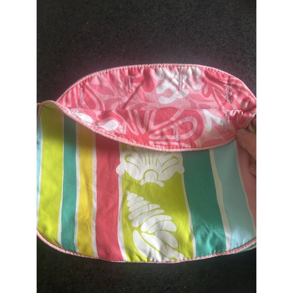 VTG Lilly Pulitzer Wood Handle Bermuda Bag with four Additional button on covers - Picture 5 of 16